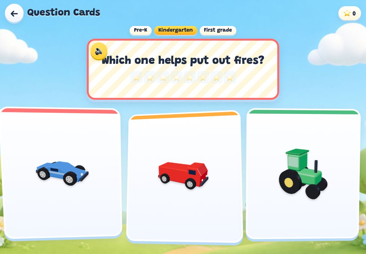 Screenshot of Question Cards in Sprout