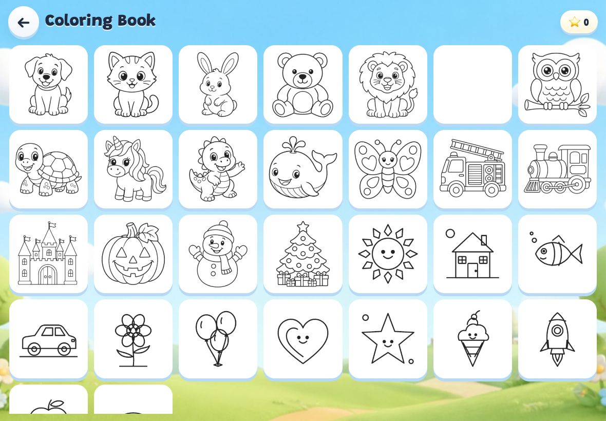 Screenshot of Coloring Book in Sprout