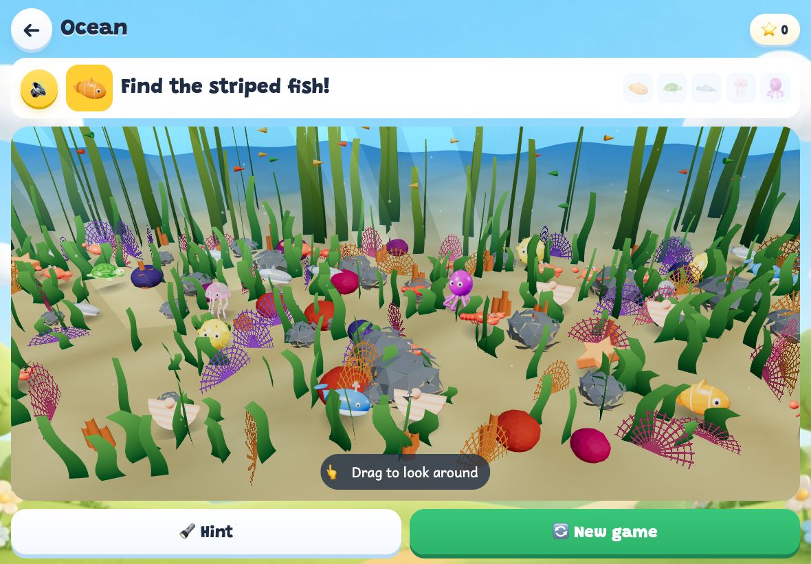 Screenshot of Seek and Find in Sprout